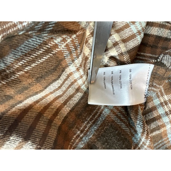 Mens OAK HILL 3XL Brown Flannel Long Sleeve Button Up Shirt 3XL - Picture 3 of 6